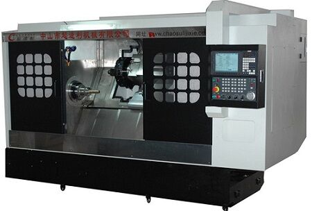 雙主軸60°車銑復合機床(帶Y軸動力刀塔)